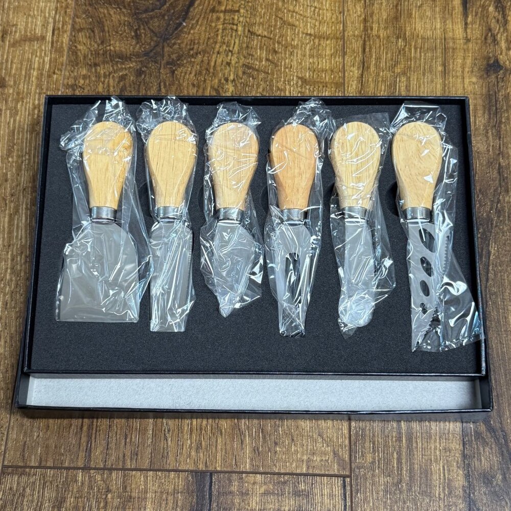 6-Pc. Cheese Knife Set Wood Handles